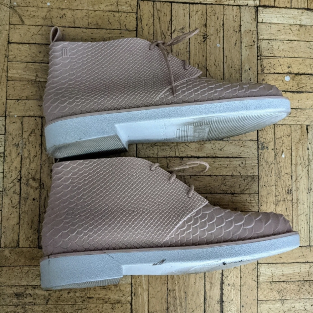 Melissa X Baja East Collab Shoes 9 Pink Funky Snake Texture